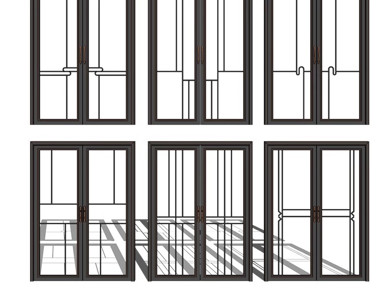 图片[9]-2600套，现代室内卧室单双开实木玻璃推拉门SU模型防盗移门谷仓门草图大师-大怪兽分享
