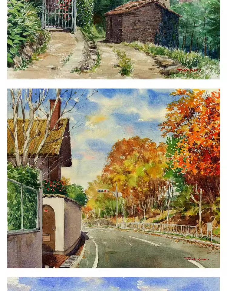 图片[14]-唯美水彩手绘古风插画花卉建筑配饰装饰图案JPG图片海报合成素材-大怪兽分享