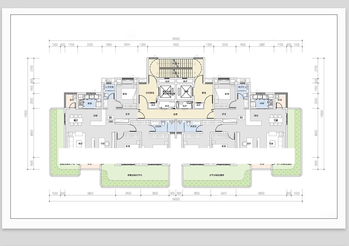 图片[13]-50套，住宅建筑户型图CAD平面图施工图 一梯两户三四户小高层新规大平层-大怪兽分享