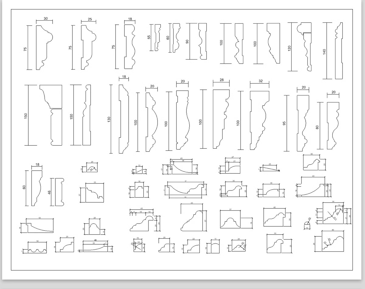 图片[16]-CAD装饰线条大样图剖面踢脚线门套线天花角石膏线框素材图库-大怪兽分享