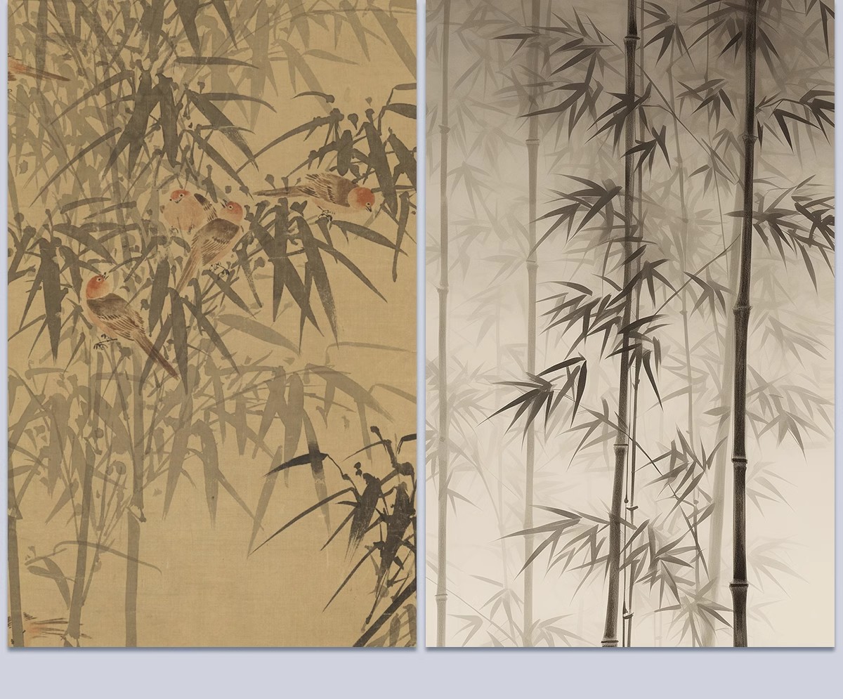 图片[16]-中式新中式壁画山水花鸟建筑背景墙壁纸装饰画高清材质SU贴图素材-大怪兽分享