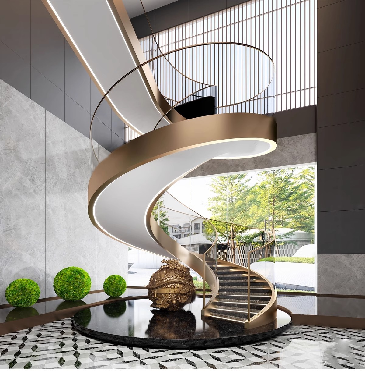 图片[16]-旋转楼梯SU模型库室内铁艺楼梯中式欧式现代螺旋扶梯扶手草图大师-大怪兽分享