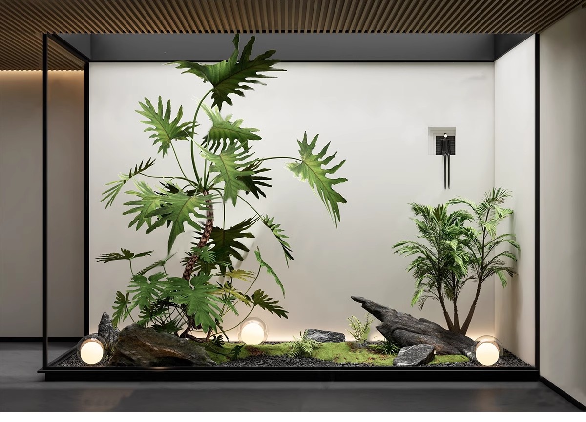 图片[16]-室内造景SU模型现代禅意新中式日式庭院小品别墅天井植物草图大师-大怪兽分享