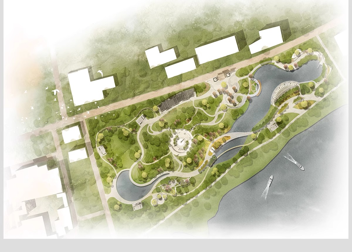 图片[14]-小清新建筑景观总平面图PSD分层园林公园广场彩平图竞赛风PS素材-大怪兽分享