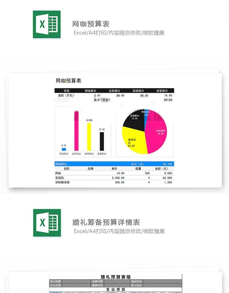图片[14]-Excel模板 公司预算表格统计 人事财务报表记账工作效率excel素材-大怪兽分享
