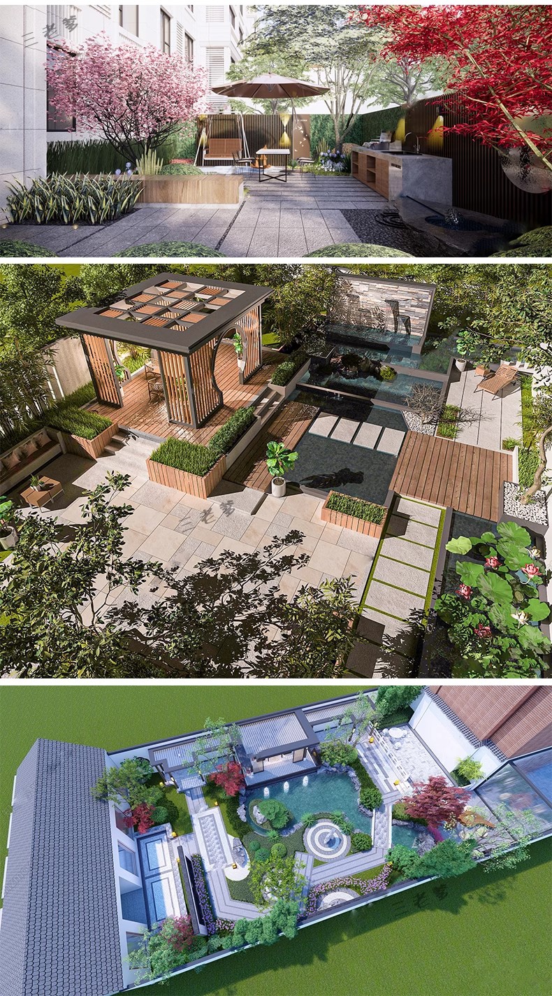 图片[23]-7600套，草图大师SU模型新中式日式别墅庭院入户花园屋顶露台园林景观CAD-大怪兽分享