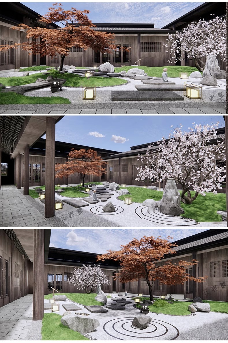 图片[24]-7600套，草图大师SU模型新中式日式别墅庭院入户花园屋顶露台园林景观CAD-大怪兽分享
