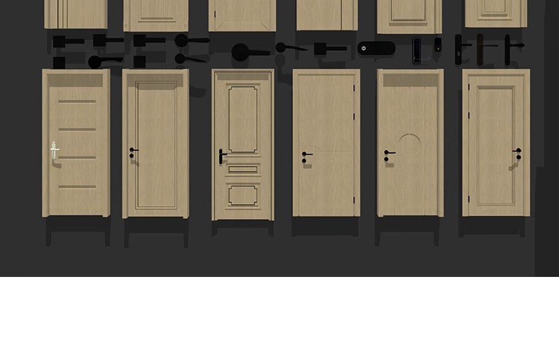 图片[27]-2600套，现代室内卧室单双开实木玻璃推拉门SU模型防盗移门谷仓门草图大师-大怪兽分享