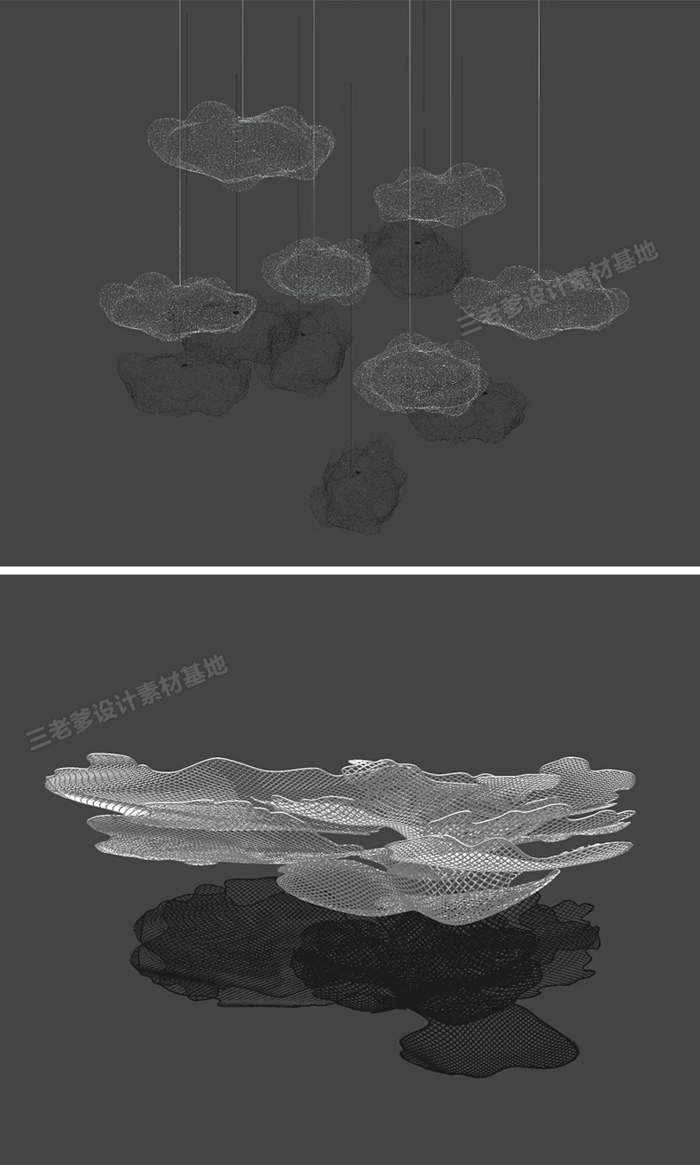 图片[29]-草图大师现代轻奢金属吊灯艺术异形灯水晶客厅餐厅灯具组合SU模型-大怪兽分享
