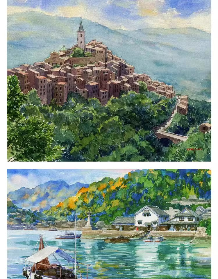 图片[15]-唯美水彩手绘古风插画花卉建筑配饰装饰图案JPG图片海报合成素材-大怪兽分享