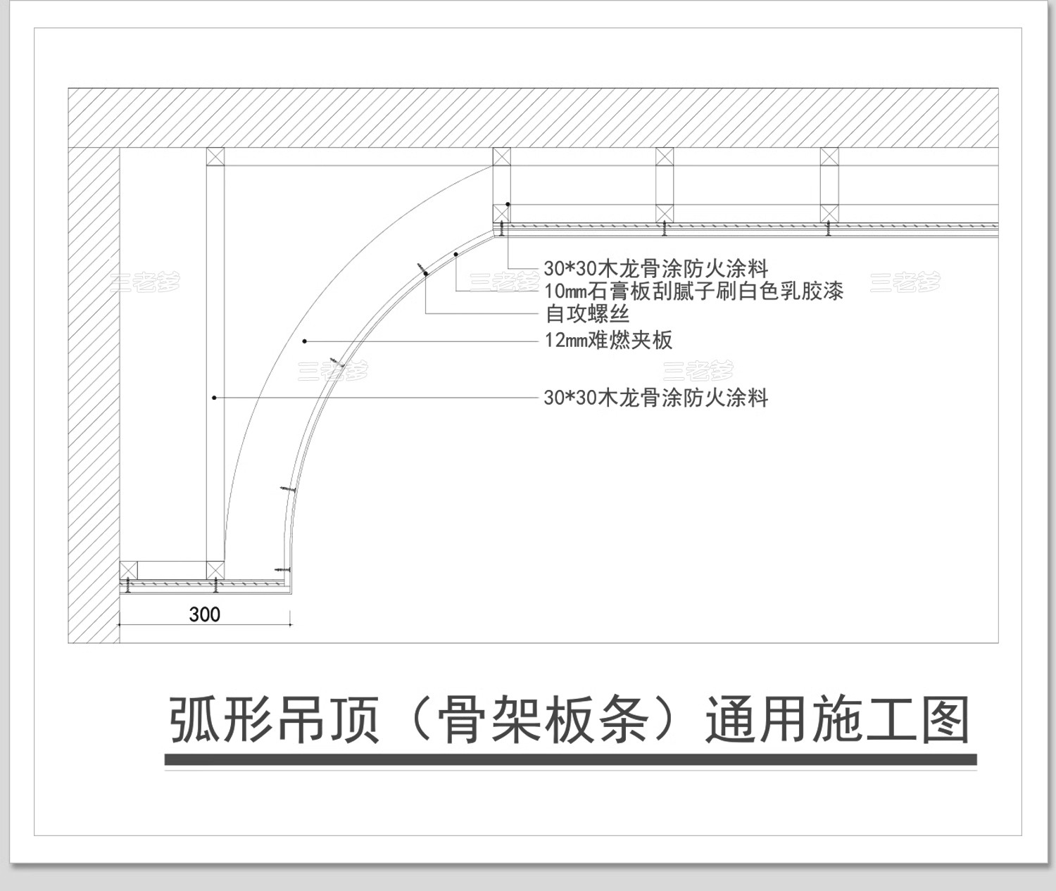 图片[17]-网红天花节点大样详图cad施工图弧形吊顶剖面库室内施工工艺设计-大怪兽分享
