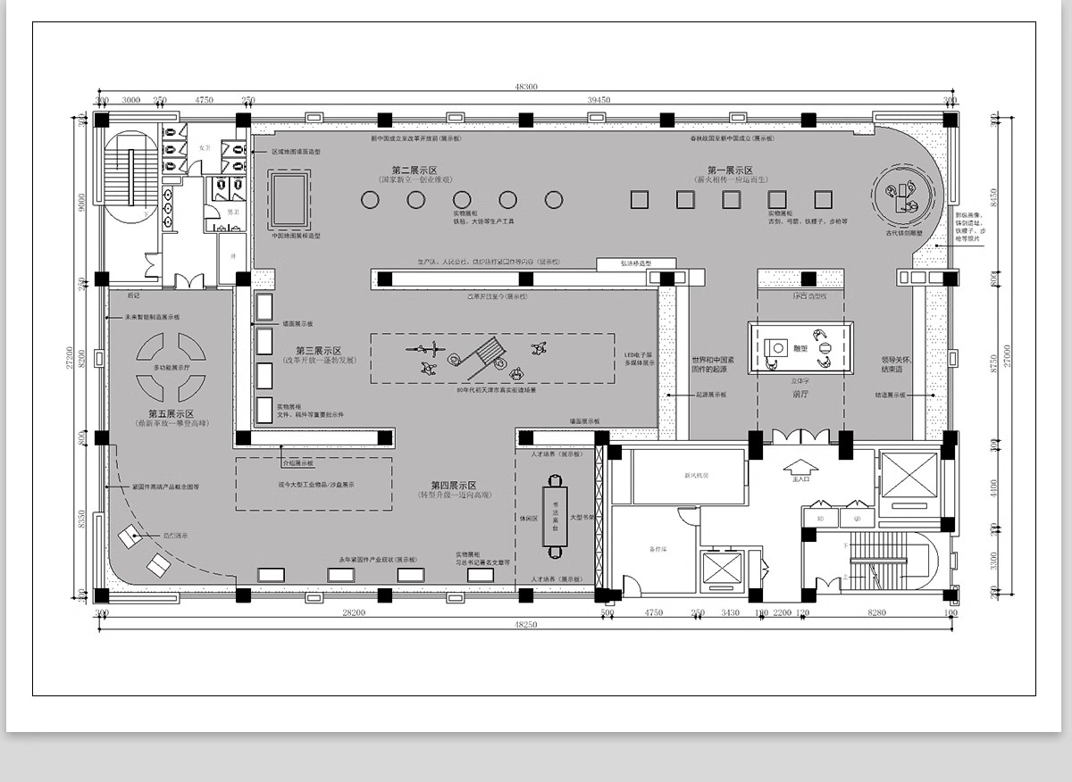 图片[17]-文化展厅CAD平面布置图 室内展馆企业科技历史展览馆方案布局设计-大怪兽分享