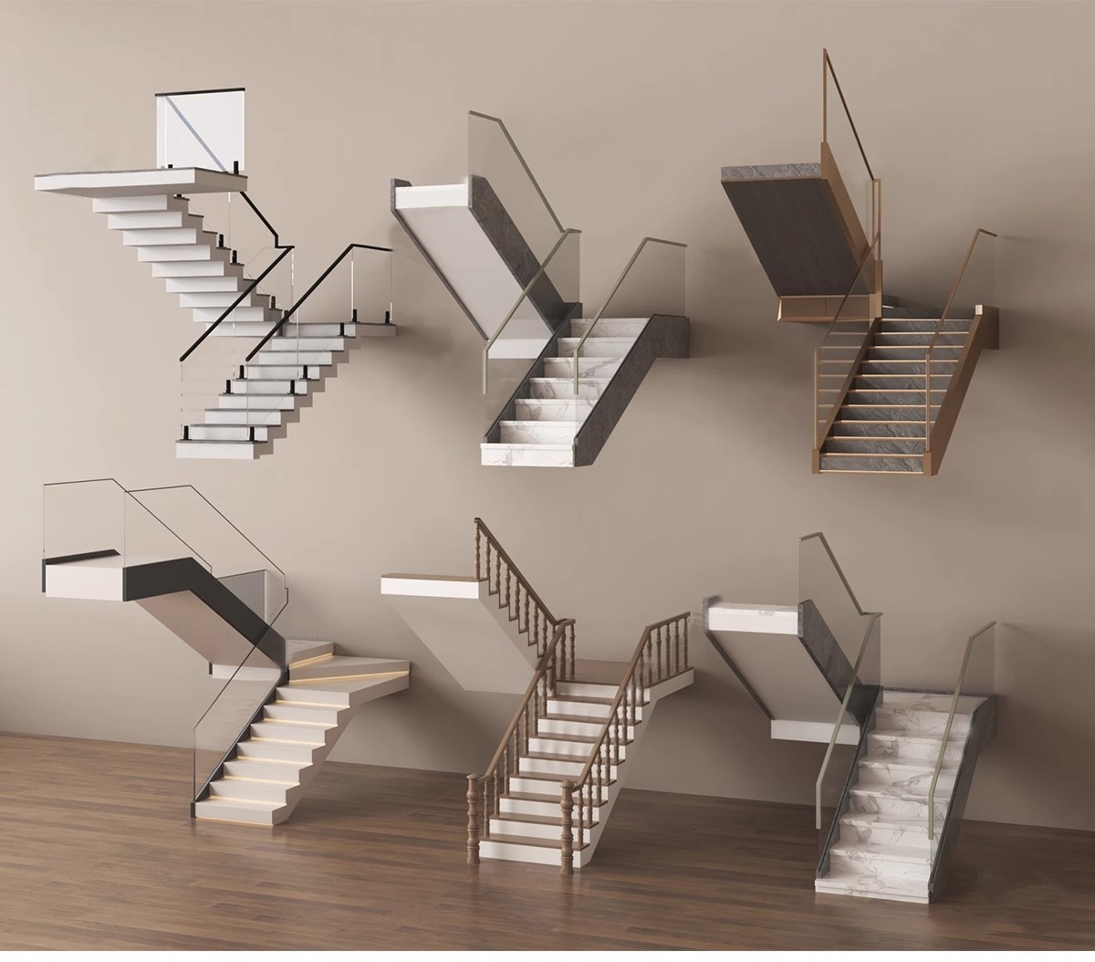 图片[17]-旋转楼梯SU模型库室内铁艺楼梯中式欧式现代螺旋扶梯扶手草图大师-大怪兽分享