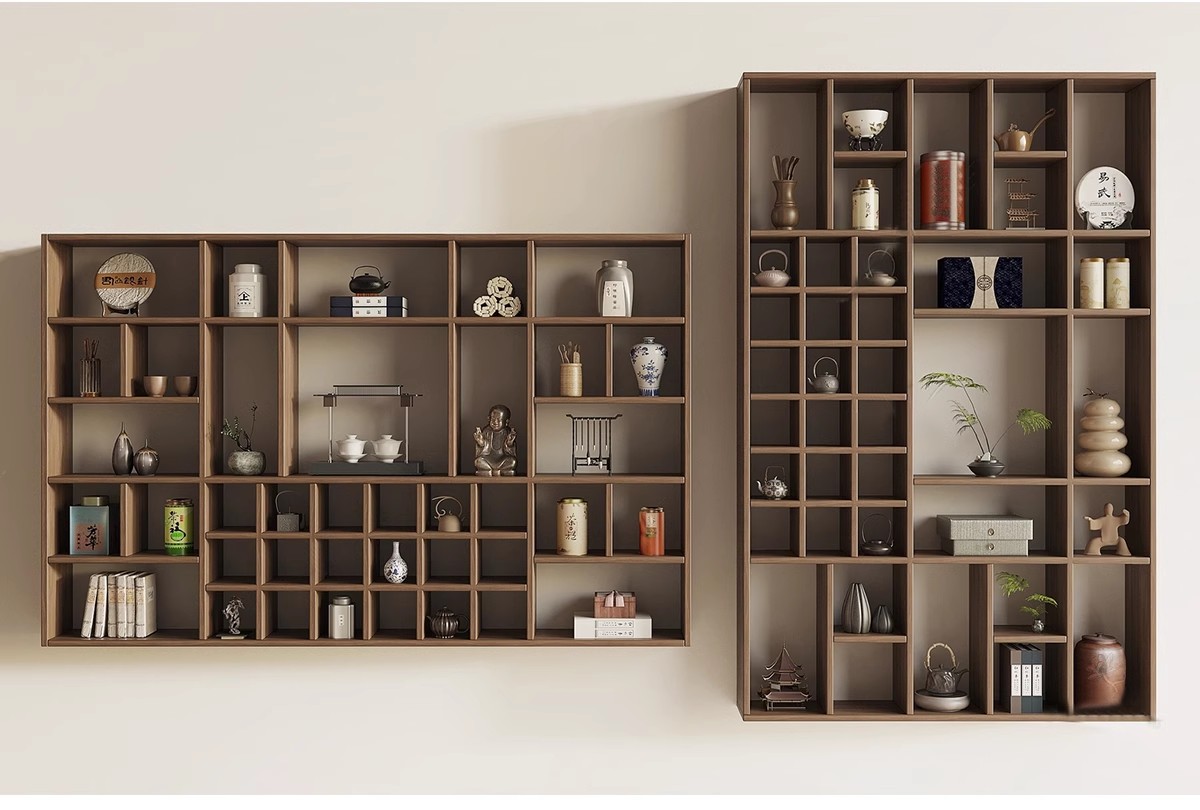 图片[17]-现代书架书柜木架置物架SU模型 创意工业风书吧书房设计草图大师-大怪兽分享