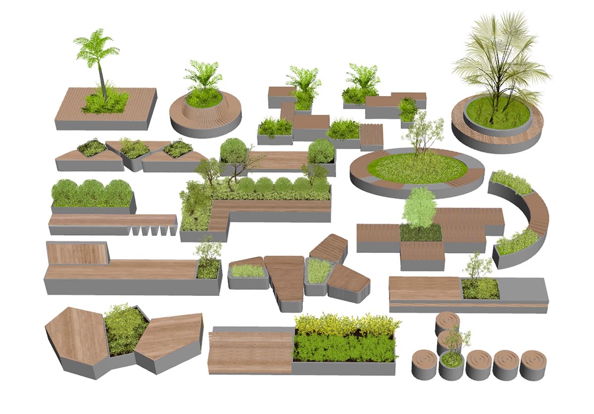 图片[17]-现代商业街广场景观座椅SU模型积木趣味种植树池坐凳小品草图大师-大怪兽分享