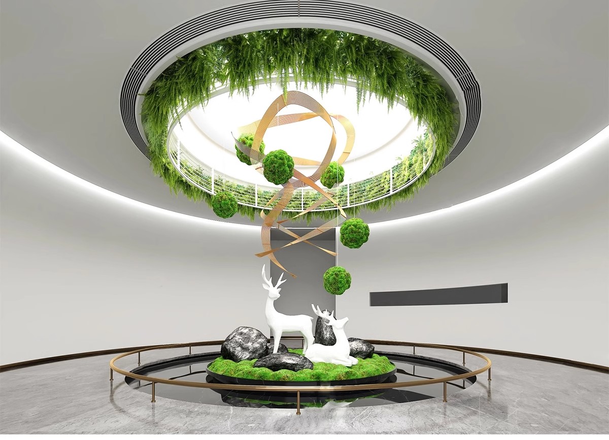 图片[17]-室内造景SU模型现代禅意新中式日式庭院小品别墅天井植物草图大师-大怪兽分享