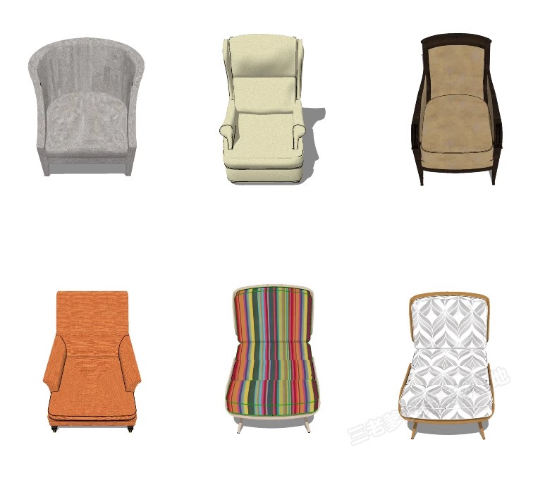 图片[31]-现代北欧沙发SU模型 客厅多人转角双人异形单人布艺沙发草图大师-大怪兽分享