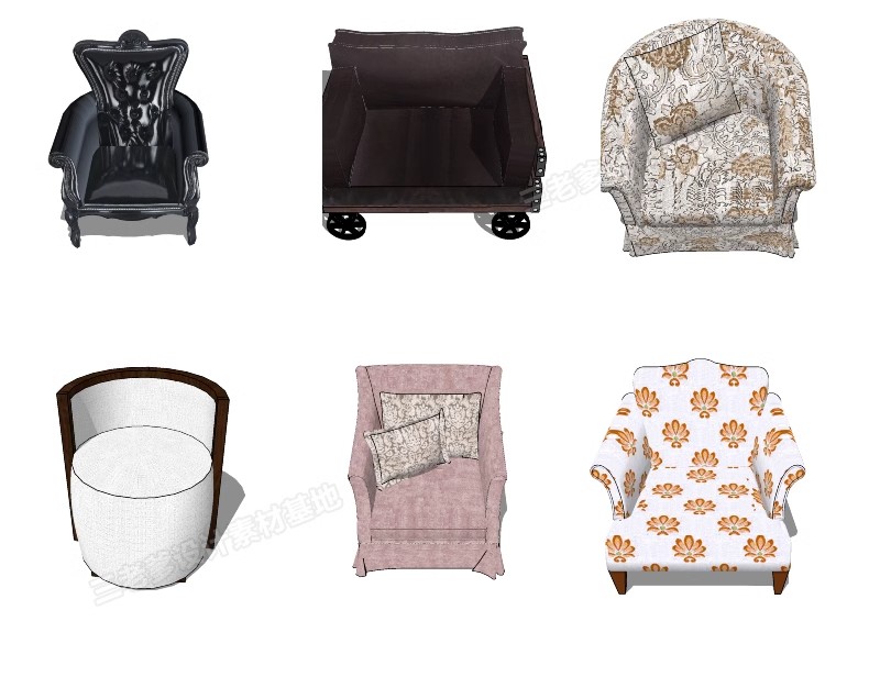 图片[32]-现代北欧沙发SU模型 客厅多人转角双人异形单人布艺沙发草图大师-大怪兽分享