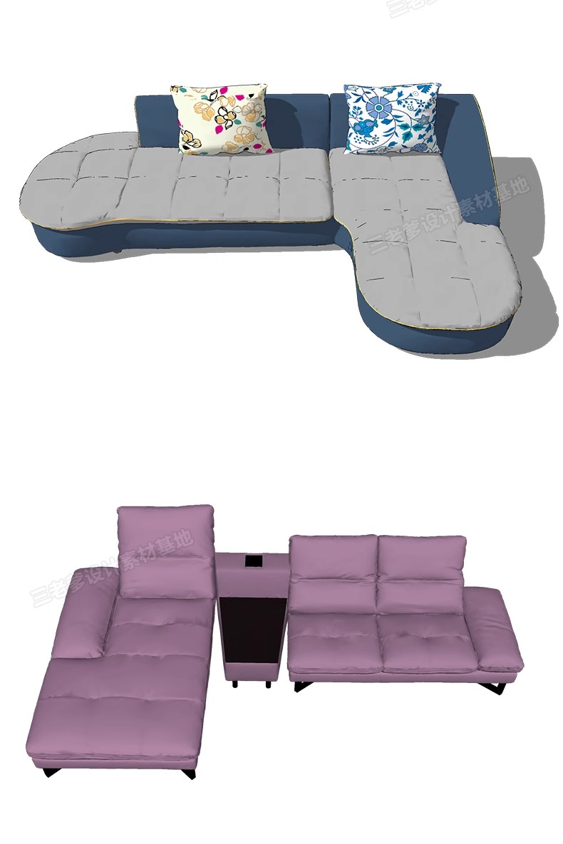 图片[38]-现代北欧沙发SU模型 客厅多人转角双人异形单人布艺沙发草图大师-大怪兽分享