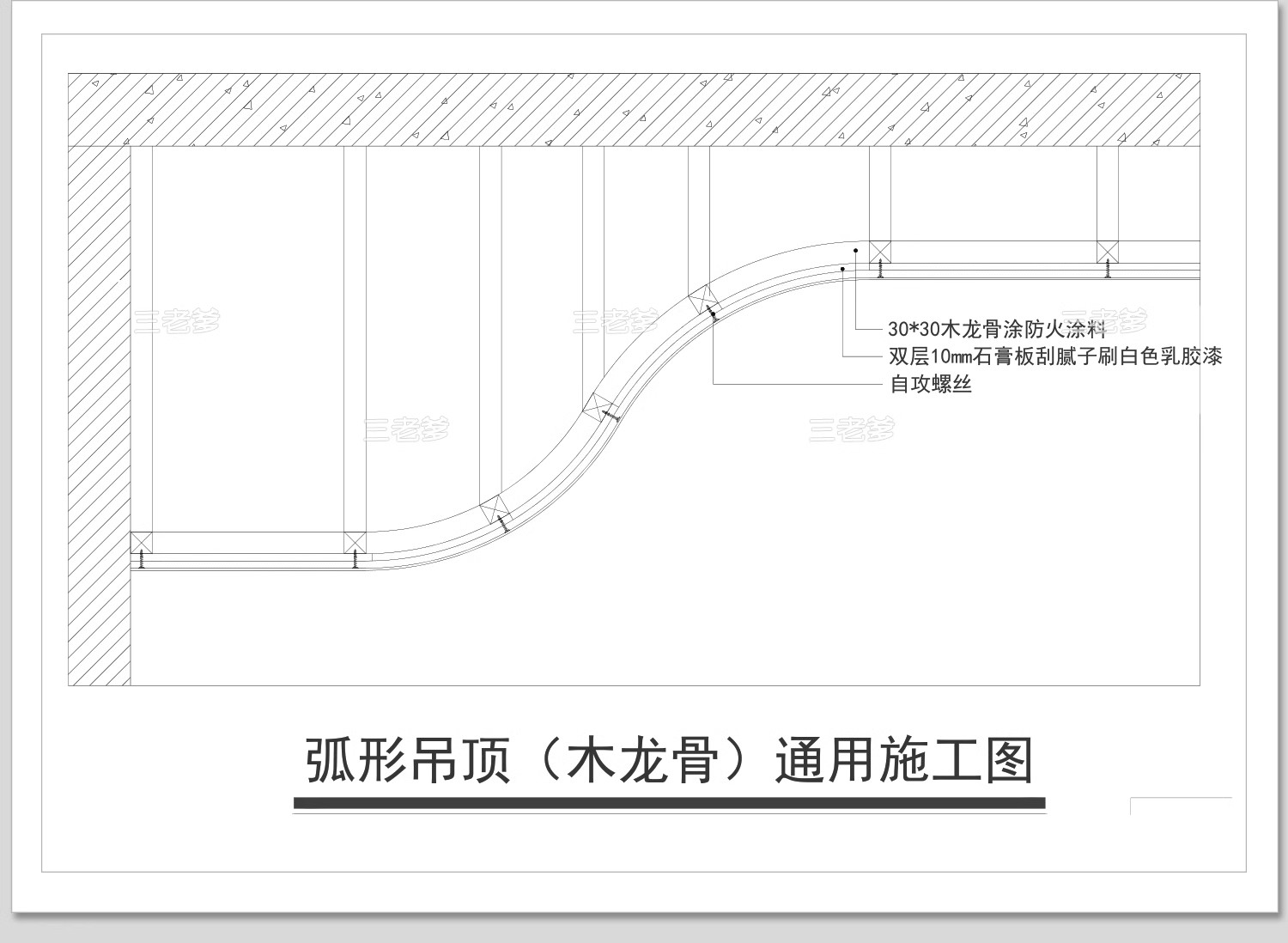 图片[18]-网红天花节点大样详图cad施工图弧形吊顶剖面库室内施工工艺设计-大怪兽分享