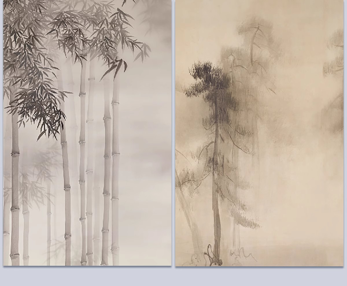 图片[18]-中式新中式壁画山水花鸟建筑背景墙壁纸装饰画高清材质SU贴图素材-大怪兽分享