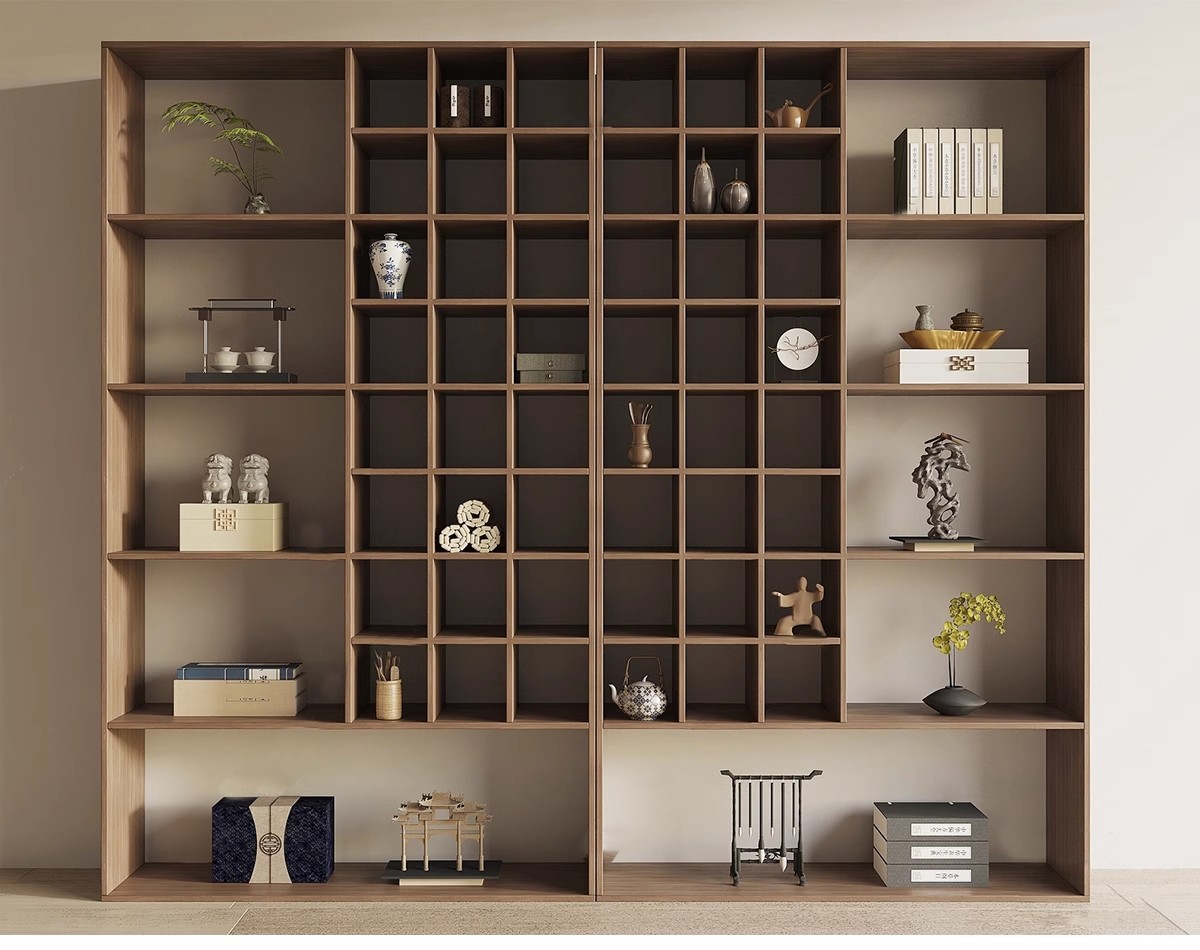 图片[18]-现代书架书柜木架置物架SU模型 创意工业风书吧书房设计草图大师-大怪兽分享