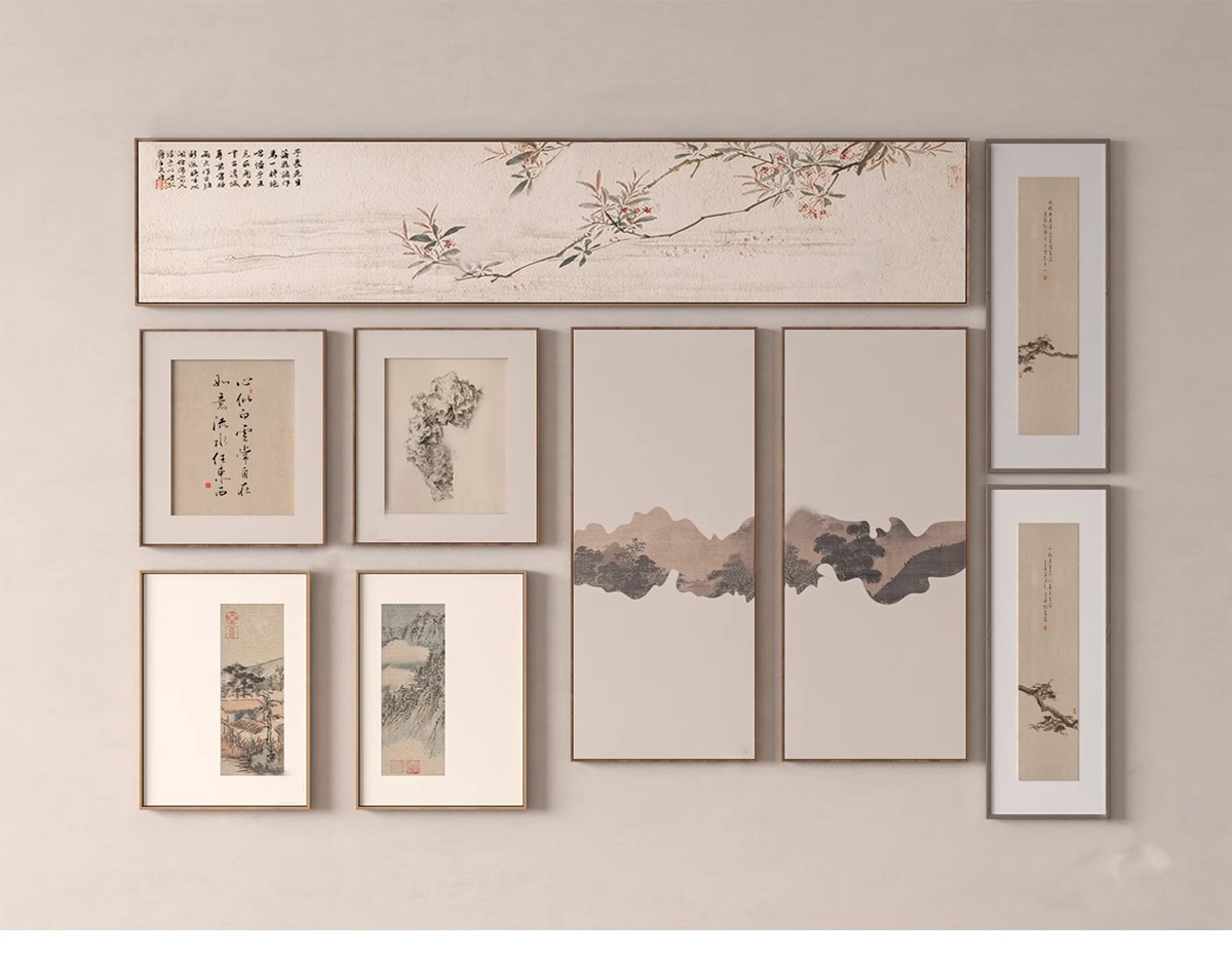 图片[18]-草图大师客厅书房软装新中式禅意装饰书法字画壁画挂画SU模型素材-大怪兽分享