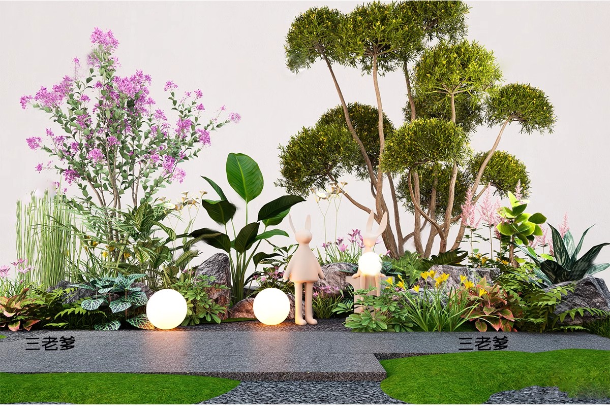 图片[18]-园林景观花镜花境植物配置地被花丛花草花卉草花组团搭配su模型库-大怪兽分享