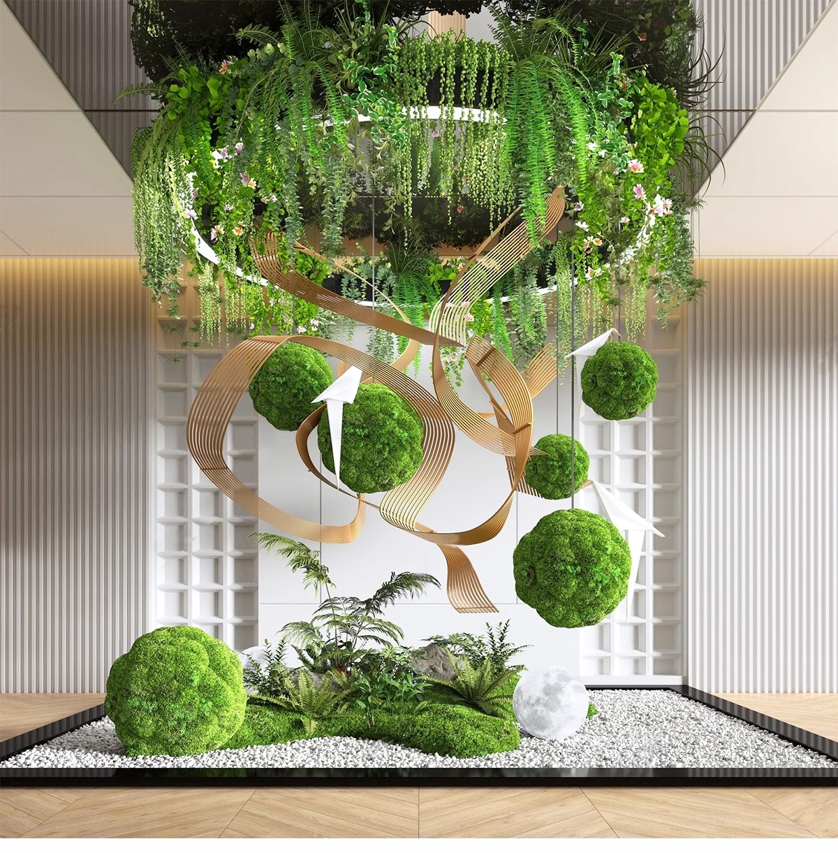 图片[18]-室内造景SU模型现代禅意新中式日式庭院小品别墅天井植物草图大师-大怪兽分享