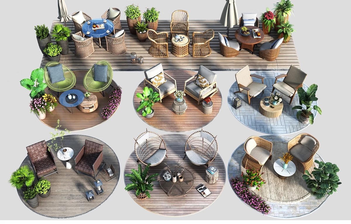 图片[18]-室外桌椅SU模型太阳伞户外咖啡厅休闲吧高脚凳躺椅沙发草图大师-大怪兽分享