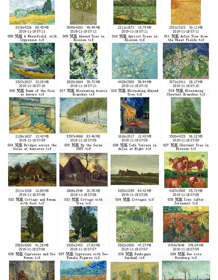 图片[16]-梵高油画高清电子图片印象派人物风景写生临摹喷绘打印装饰画素材-大怪兽分享