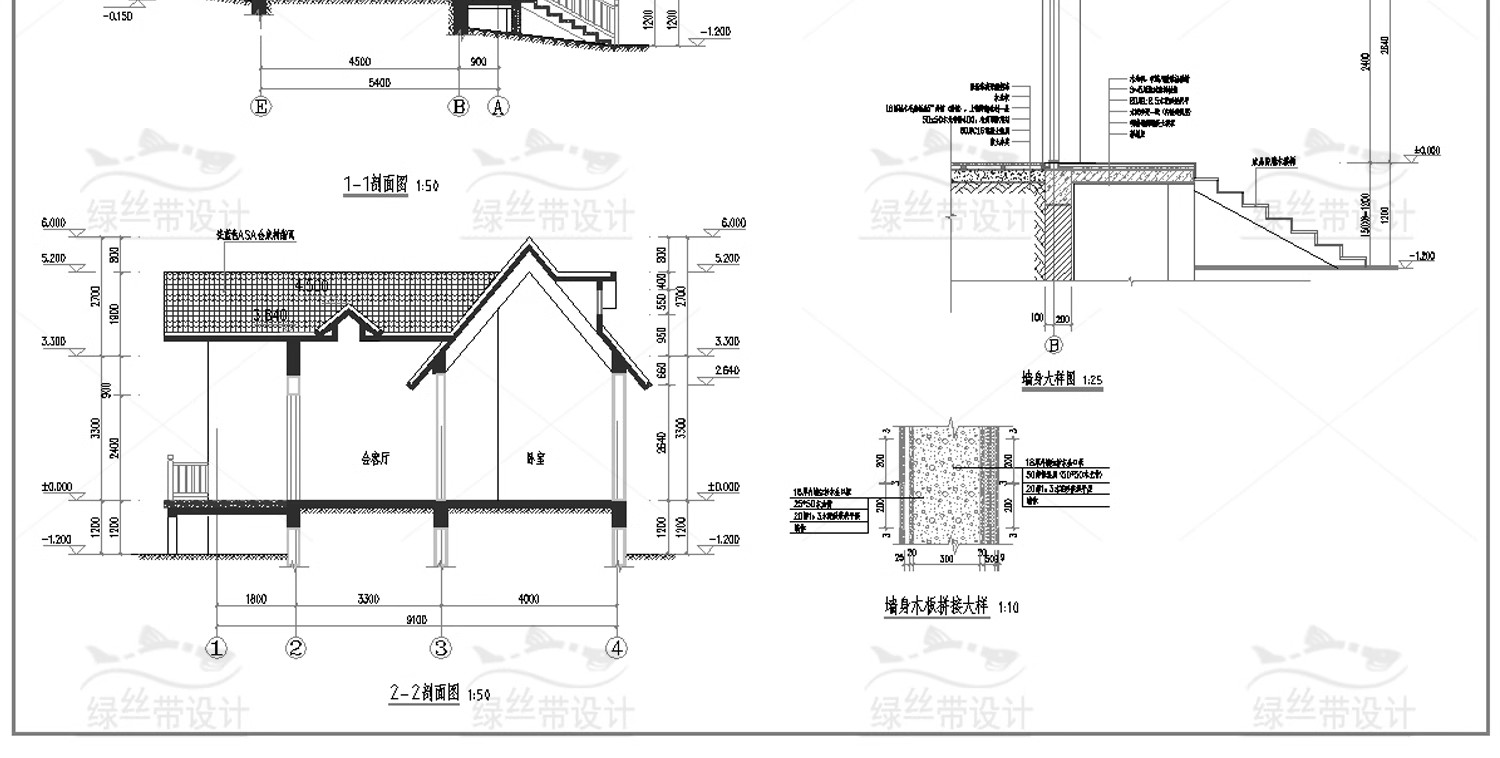 图片[16]-园林景观小 木屋木房子景区生态建筑小品做法详图CAD施工图大样图-大怪兽分享