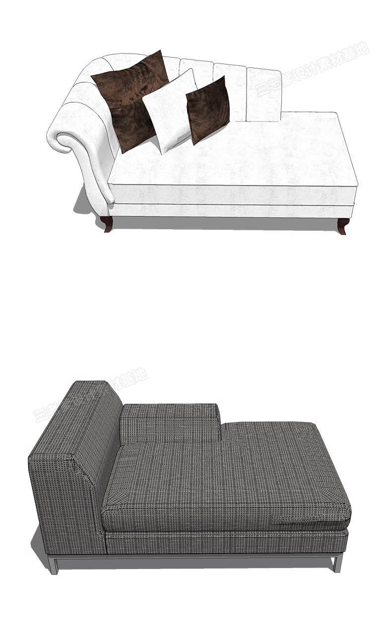 图片[39]-现代北欧沙发SU模型 客厅多人转角双人异形单人布艺沙发草图大师-大怪兽分享