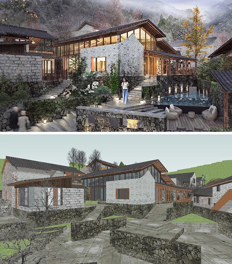 图片[26]-草图大师民宿度假村酒店中式现代别墅客栈旅游创意外观建筑SU模型-大怪兽分享