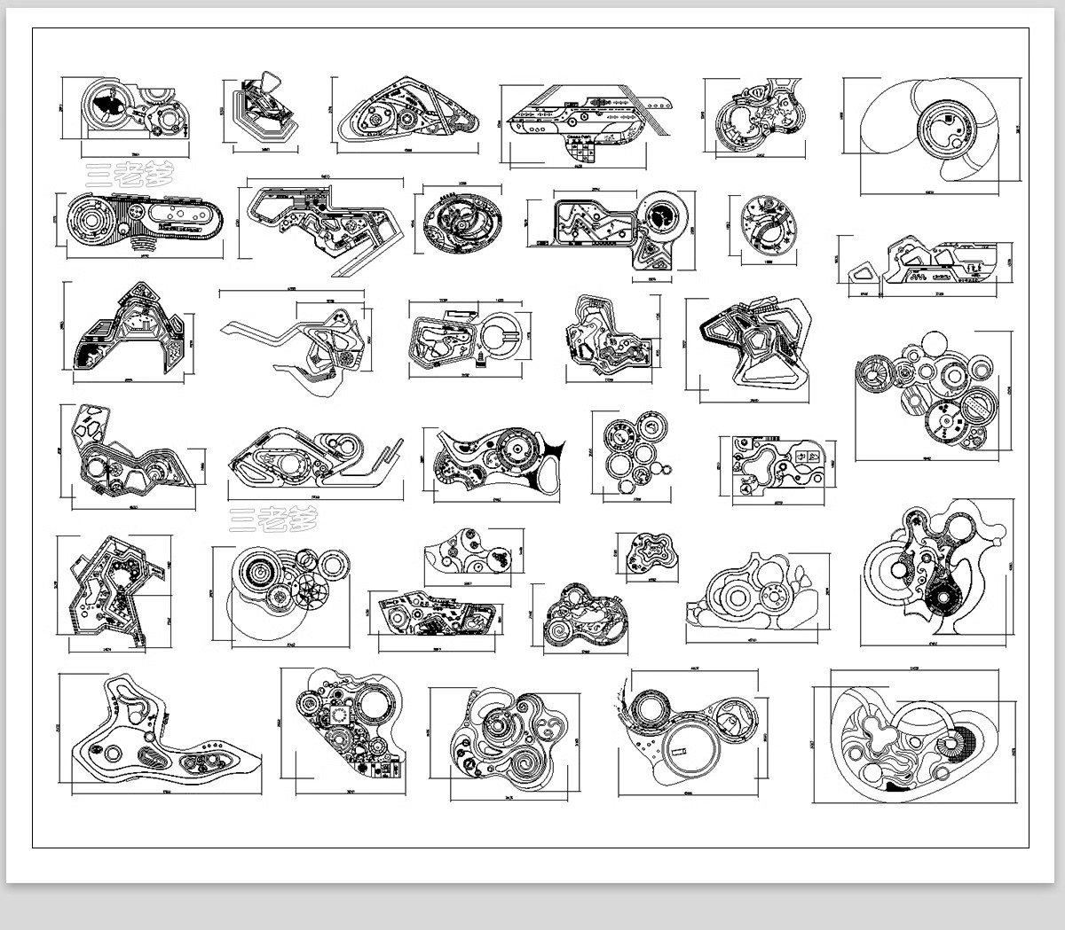 图片[17]-公园树池园林景观节点cad施工图 现代圆形树阵广场商业功能区图库-大怪兽分享