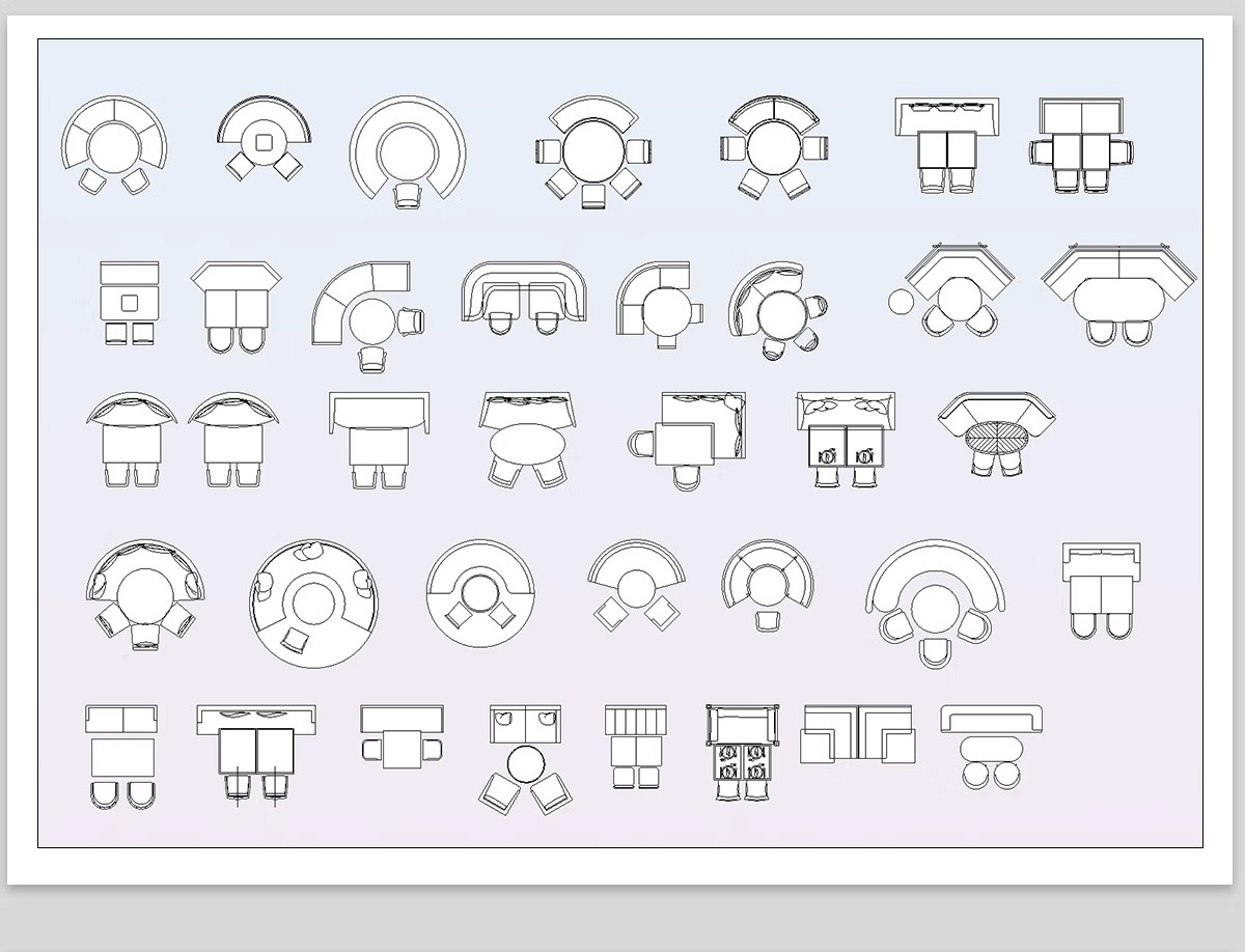 图片[17]-餐饮饭店CAD图块图库空间设计餐厅奶茶店酒吧餐桌椅卡座施工图-大怪兽分享