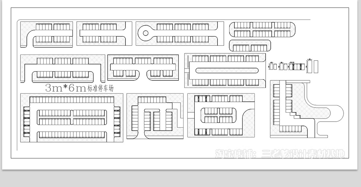 图片[19]-停车场CAD施工图 公园户外大型停车位布置图生态平面布局图库图块-大怪兽分享