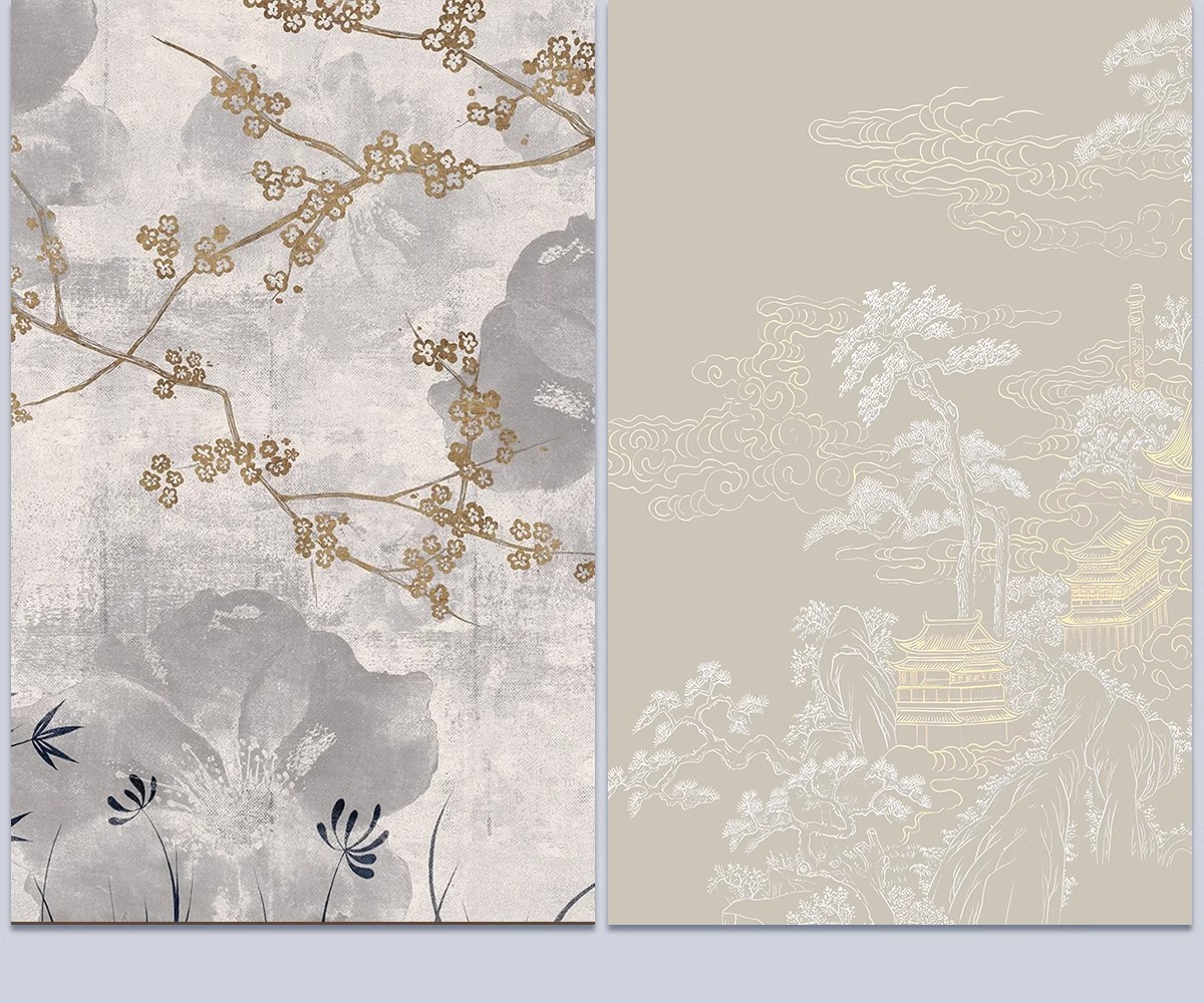 图片[19]-中式新中式壁画山水花鸟建筑背景墙壁纸装饰画高清材质SU贴图素材-大怪兽分享