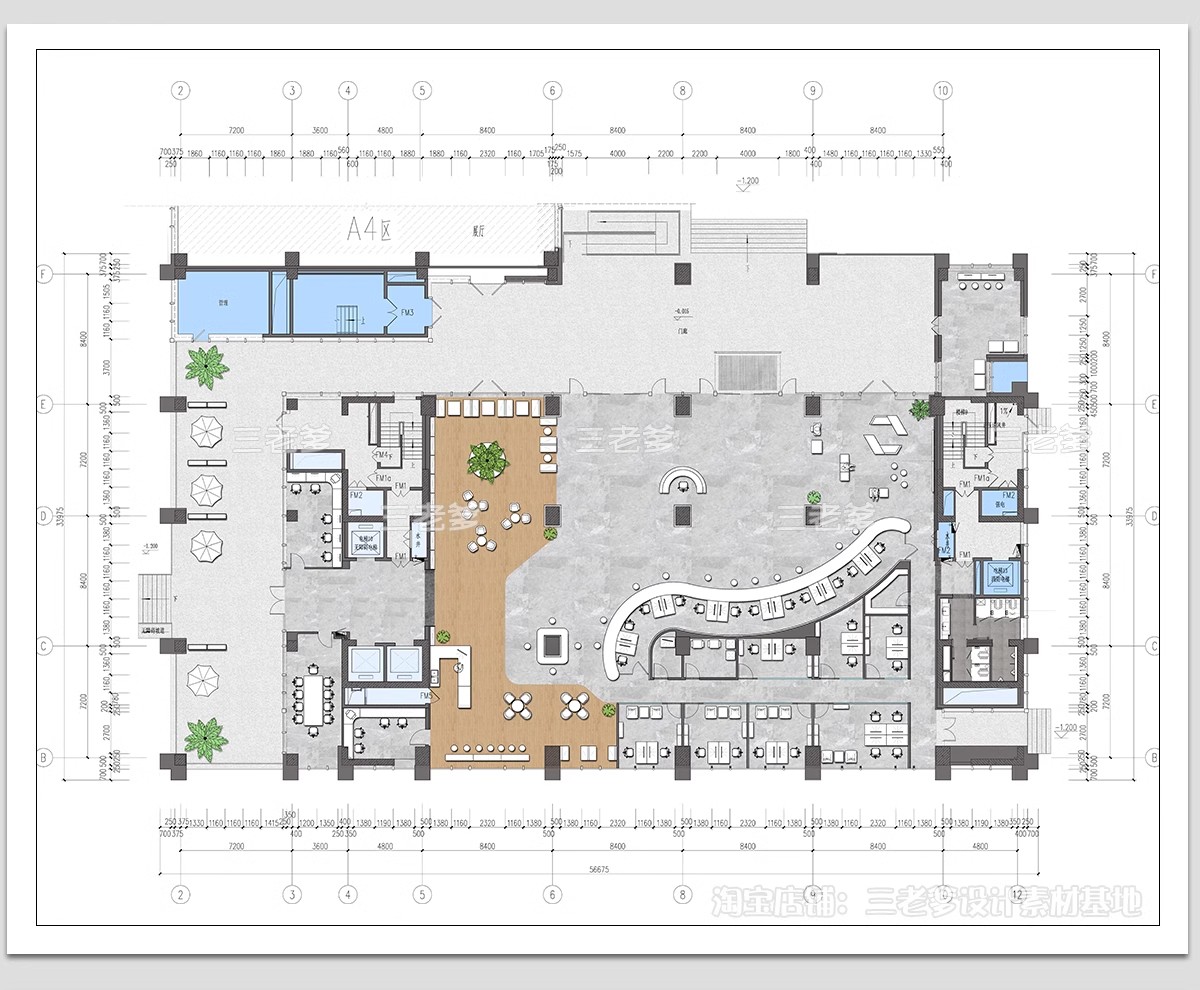 图片[19]-社区党群服务中心CAD施工图 便民办公室平面布置图方案设计图库-大怪兽分享