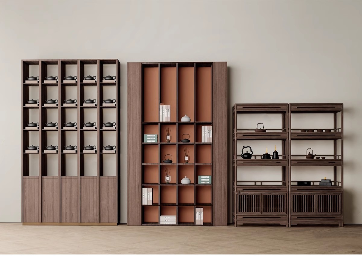 图片[19]-现代书架书柜木架置物架SU模型 创意工业风书吧书房设计草图大师-大怪兽分享