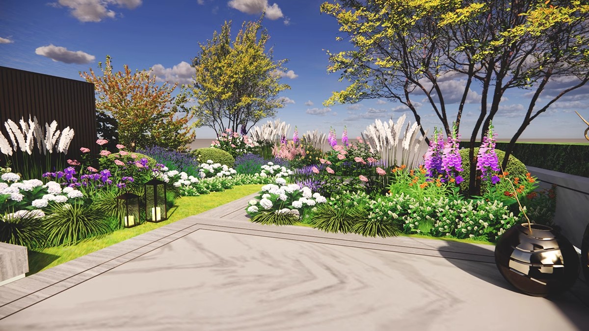 图片[19]-园林景观花镜花境植物配置地被花丛花草花卉草花组团搭配su模型库-大怪兽分享