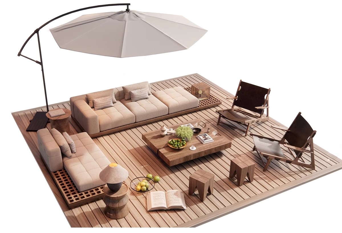 图片[19]-室外桌椅SU模型太阳伞户外咖啡厅休闲吧高脚凳躺椅沙发草图大师-大怪兽分享
