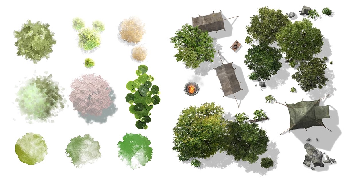 图片[18]-6000+，小清新PS彩平图园林景观规划总平面拼贴植物草地铺装纹理后期素材-大怪兽分享