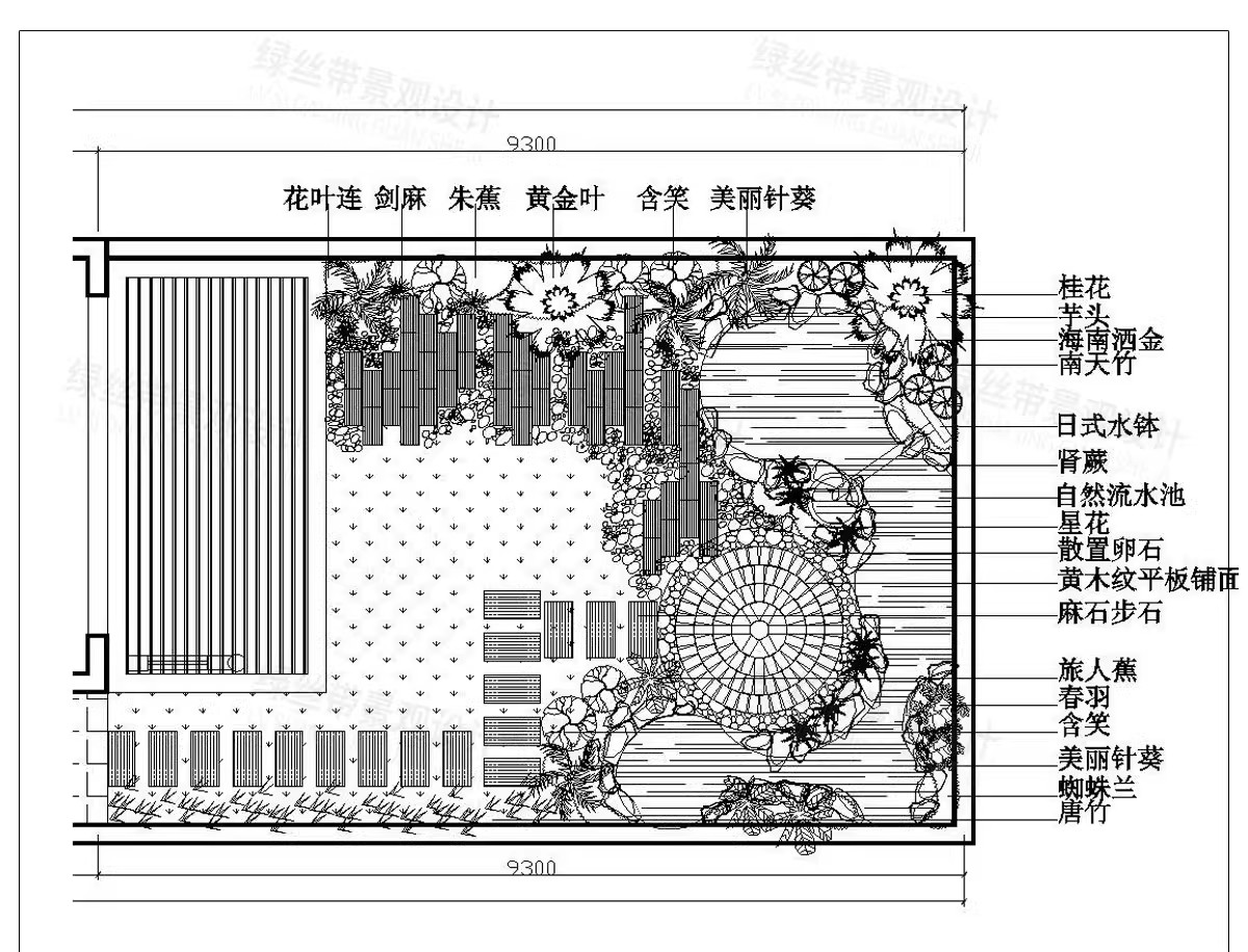 图片[18]-屋顶花园露台别墅庭院 平面方案设计乡村院子苗木表种植CAD施工图-大怪兽分享