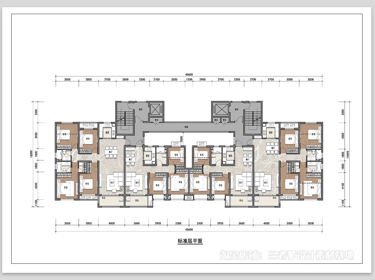 图片[17]-50套，住宅建筑户型图CAD平面图施工图 一梯两户三四户小高层新规大平层-大怪兽分享