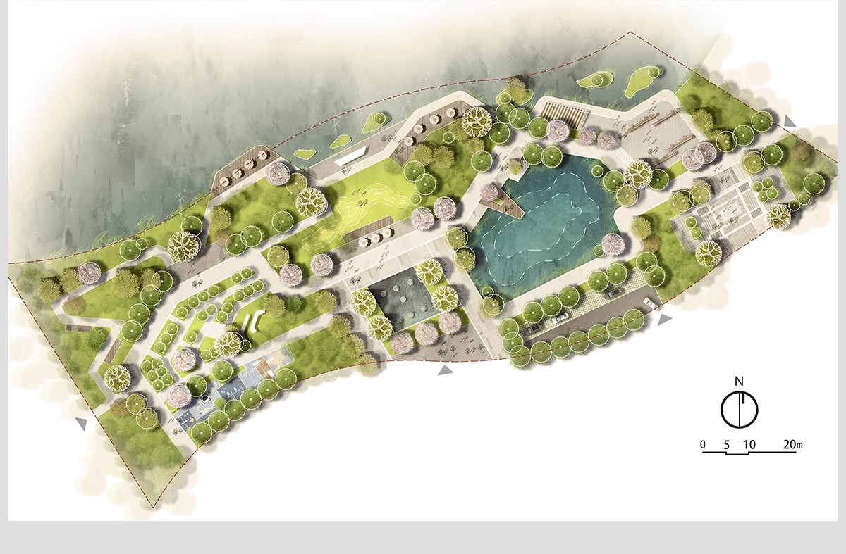 图片[18]-小清新建筑景观总平面图PSD分层园林公园广场彩平图竞赛风PS素材-大怪兽分享