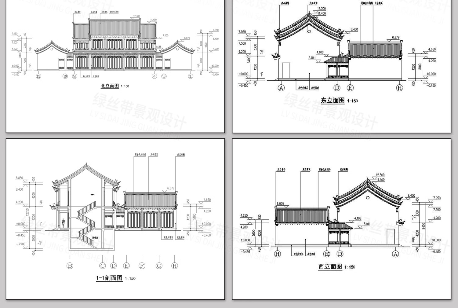 图片[19]-四合院三合院农村自建房新中式平面图仿古建筑设计图纸CAD施工图-大怪兽分享