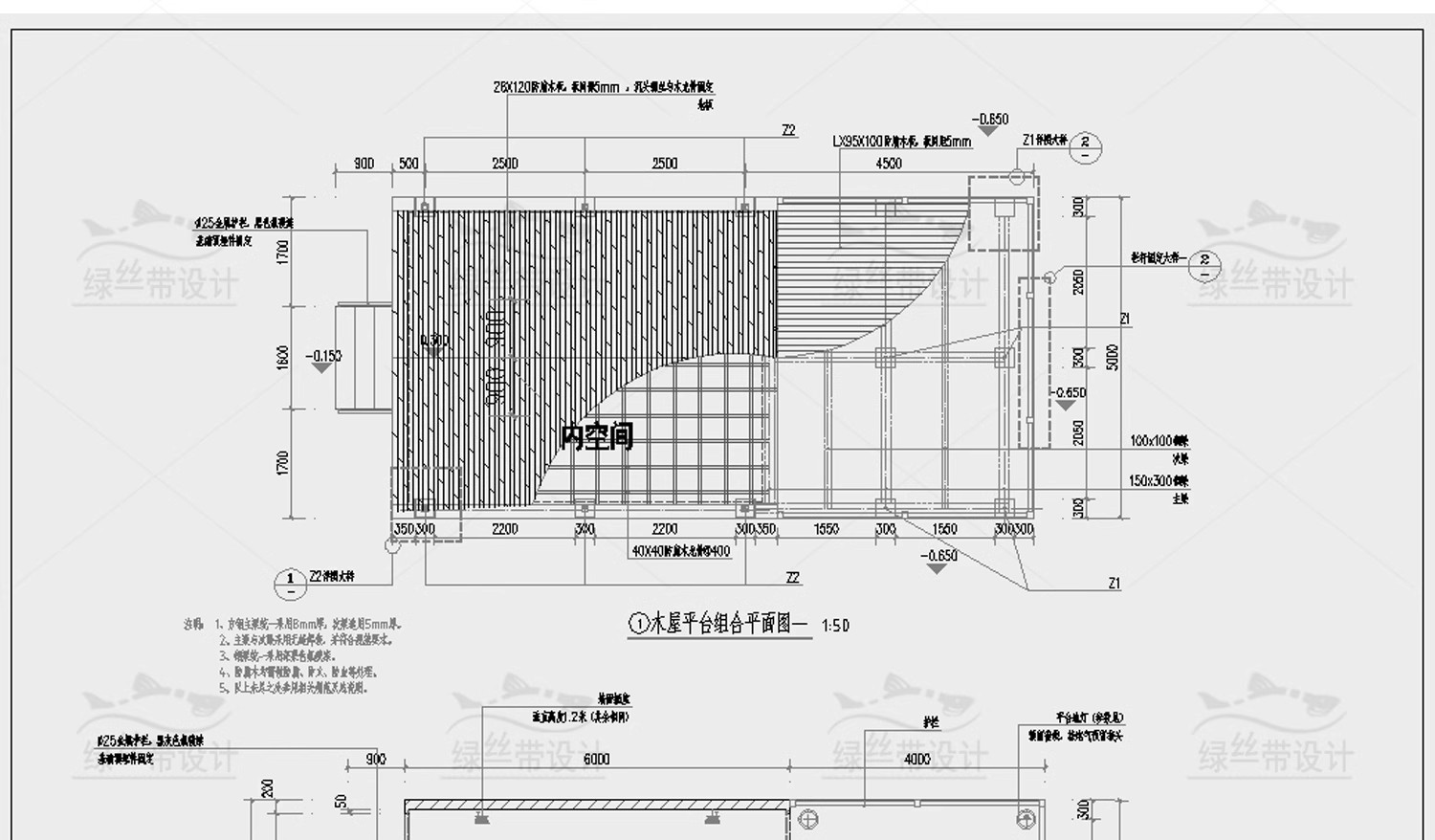 图片[18]-园林景观小 木屋木房子景区生态建筑小品做法详图CAD施工图大样图-大怪兽分享