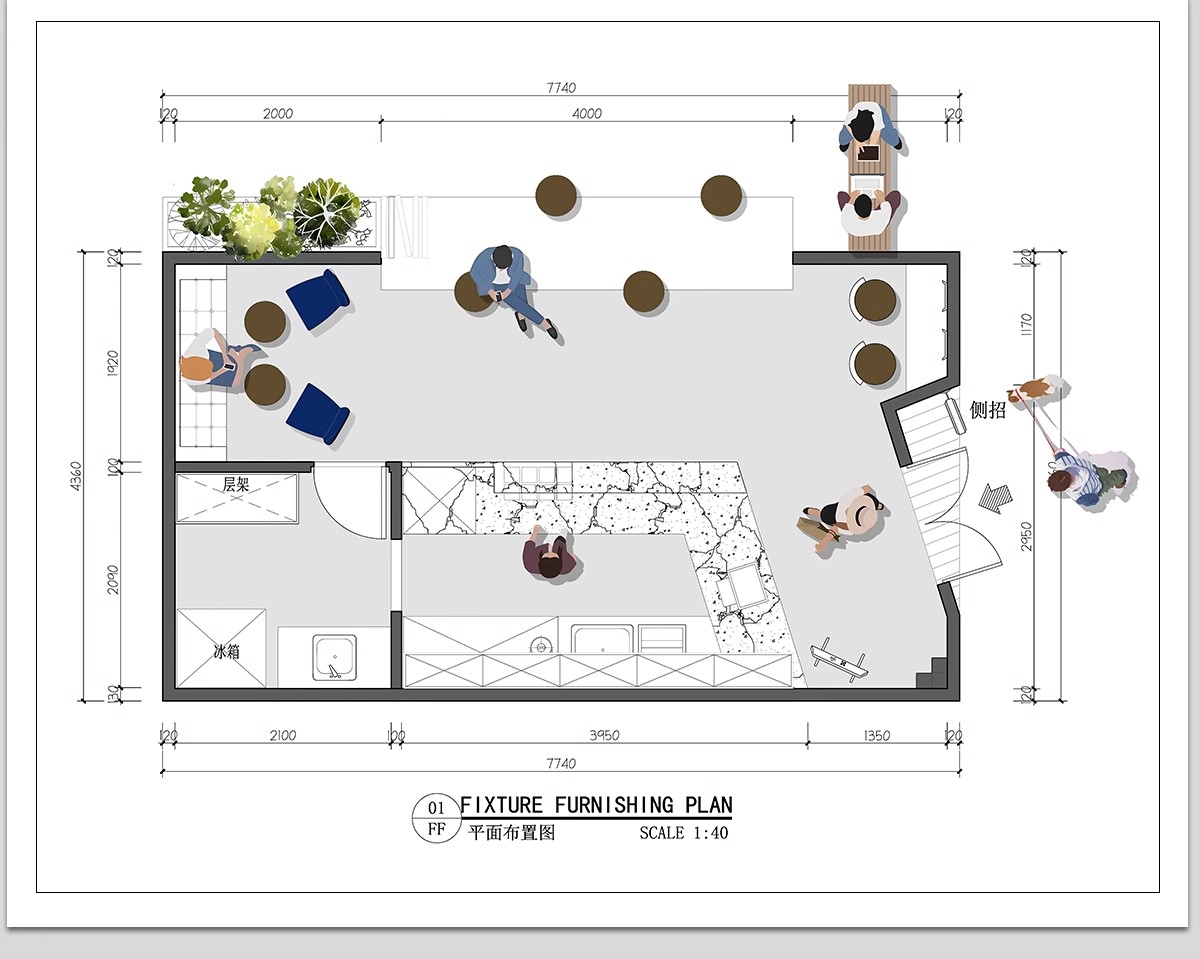 图片[19]-150套，咖啡厅咖啡馆CAD空间布局方案 奶茶店施工平面布置图店铺装修设计-大怪兽分享