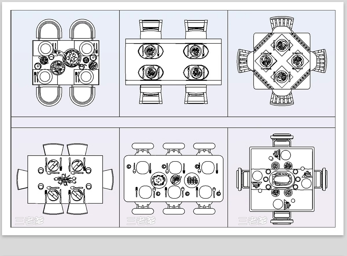 图片[19]-餐饮饭店CAD图块图库空间设计餐厅奶茶店酒吧餐桌椅卡座施工图-大怪兽分享